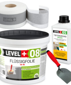 Dichtset Abdichtung Set Flüssigfolie 7Kg Bad Dusche Küche LEVEL+ SET04