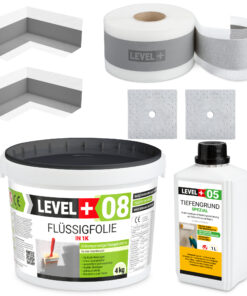 Dichtset Abdichtung Set Flüssigfolie 4Kg Bad Dusche Küche LEVEL+ SET08