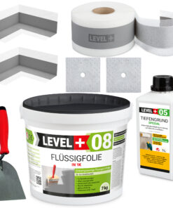 Dichtset Abdichtung Set Flüssigfolie 7Kg Bad Dusche Küche LEVEL+ SET09