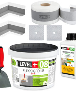 Dichtset Abdichtung Set Flüssigfolie 4Kg Bad Dusche Küche LEVEL+ SET10