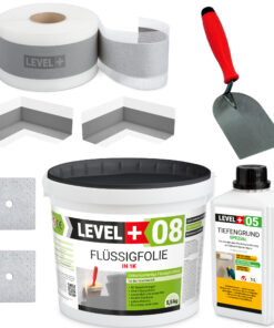 Dichtset  Abdichtung Set Flüssigfolie Bad Dusche Küche LEVEL+ SET15