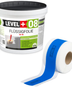 Dichtset Flüssigfolie 5,5kg Wassersperre Bad Dusche Dichtband Wasserdicht LEVEL+ SET298