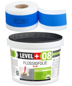 Dichtset Flüssigfolie 4kg Wassersperre Bad Dusche Dichtband Wasserdicht LEVEL+ SET304