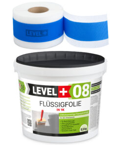 Dichtset Flüssigfolie 5,5kg Wassersperre Bad Dusche Dichtband Wasserdicht LEVEL+ SET306