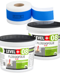 Dichtset Flüssigfolie 9,5kg Wassersperre Bad Dusche Dichtband Wasserdicht LEVEL+ SET308