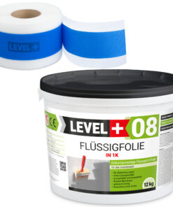 Dichtset Flüssigfolie 12kg Wassersperre Bad Dusche Dichtband Wasserdicht LEVEL+ SET309