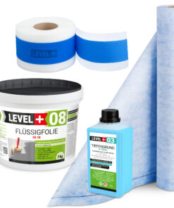 Dichtset Abdichtung Flüssigfolie 7kg Dichtbahn 1m² Tiefengrund Dichtband LEVEL+ SET311
