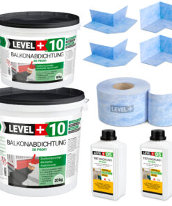 DichtSet 30kg Balkonandichtung 2K Balkon und Terrassen ca. 10m² Dichtband LEVEL+ SET32