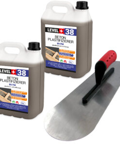Beton-Zusatzmittel Set 10L Profi Bodenlegerkelle Zweiseitig Halbrund SET351