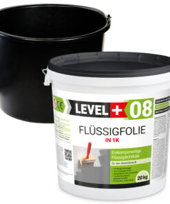 Dichtset Flüssigfolie 20kg + kostenlos 20L Mörteleimer PVC Abdichtung LEVEL+ SET403