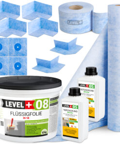 DichtSet für Bad, Dusche, Flüssigfolie12kg Dichtbahn 3m2 Dichtband LEVEL+ SET41