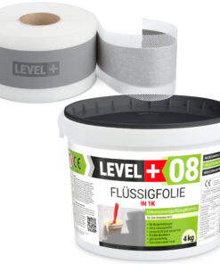 Dichtset 4kg Flüssigfolie 5m Dichtband Duschabdichtung Bad Duschelement LEVEL+ SET43