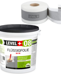 Dichtfolie Duschelement Dichtset Dichtband Flüssigfolie 25kg Badabdichtung LEVEL+ SET48