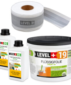 Dicht-Set Innen Außen Abdichtung-Set Dichtvlies Flüssigfolie 12kg Holz Fliesen OSB Wasserdicht Dichtband 120/70mm Ausdehnbar SET525