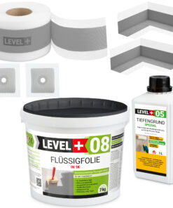 Dichtset für Duschabdichtung Bad Abdichtung Flüssigfolie 7kg Dichtband SET53