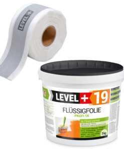 Dicht-Set Innen Außen Abdichtung-Set Dichtvlies Flüssigfolie 7kg Holz Fliesen OSB Wasserdicht Dichtband 120/70mm Ausdehnbar SET546