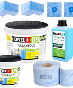 Dichtset Innen Außen Flussigfolie 5,5kg Dusche Bad Balkon Küche Abdichtung LEVEL+ SET62