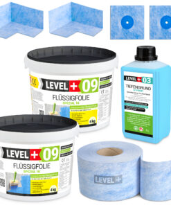 Dichtset Flussigfolie 8kg Dichtband Duschabdichtung, Bad und Balkon LEVEL+ SET63
