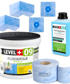 Dichtset Abdichtung Dichtband Flussigfolie 7kg Dusche Bad Balkon LEVEL+ SET64