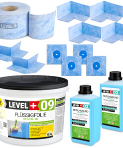 Dichtset Flussigfolie Spezial 12kg für Badabdichtung Balkon Dusche LEVEL+ SET66