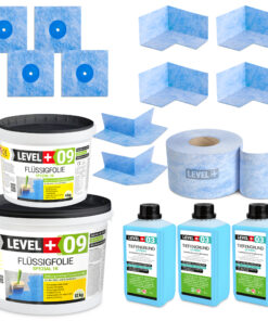 Dichtset Spezial Flüssigfolie 16kg Abdichtung Balkon Dusche Innen Außen LEVEL+ SET68