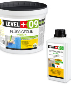 Dichtset Spezial Flussigfolie 7kg Tiefengrund 1l Abdichtung Bad Balkon Dusche LEVEL+ SET74