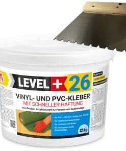 Vinylkleber PVC LVT CV Paneele Fliesen Teppich Kleber 12kg Flex Klebstoff Innenbereich Schnelle Haftung L+26 + B11 Dreieckzahnung