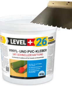 Vinylkleber PVC LVT CV Paneele Fliesen Teppich Kleber 18kg Flex Klebstoff Innenbereich Schnelle Haftung L+26 + B11 Dreieckzahnung