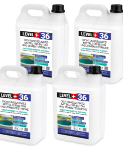 Dichtsungsmittel Flüssig 20L für Beton und Zementestriche, frostbeständig, Mörtelzusatzmittel, Belüftungsmittel LEVEL+36