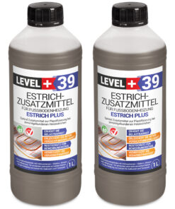 Estrichzusatzmittel Estrich Plus für Fussbodenheizung Beton Plastifizierer, Betonverflüssiger 2L LEVEL+39