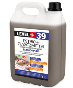 Estrichzusatzmittel Estrich Plus für Fussbodenheizung Beton Plastifizierer, Betonverflüssiger 5L LEVEL+39