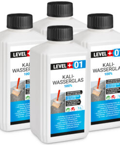 Kaliwasserglas 4L Pur Betonversiegelung Holzschutz Imprägnierung Grundierung Verfestung Unverdünnt LEVEL+01