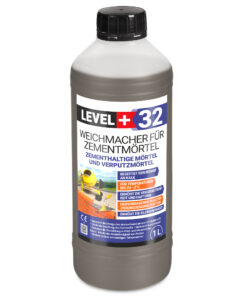 Weichmacher für Mörtel, ersetzt Kalk in Mauer- und Putzmörteln 1L Plastifizierer für Zementmörtel und Putz LEVEL+32