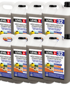 Weichmacher für Mörtel, ersetzt Kalk in Mauer- und Putzmörteln 40L Plastifizierer für Zementmörtel und Putz LEVEL+32