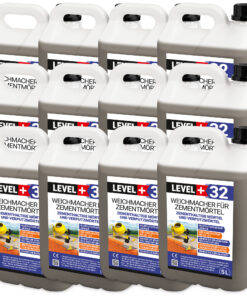 Weichmacher für Mörtel, ersetzt Kalk in Mauer- und Putzmörteln 60L Plastifizierer für Zementmörtel und Putz LEVEL+32