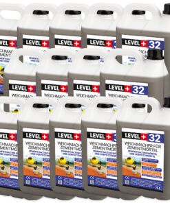 Weichmacher für Mörtel, ersetzt Kalk in Mauer- und Putzmörteln 70L Plastifizierer für Zementmörtel und Putz LEVEL+32